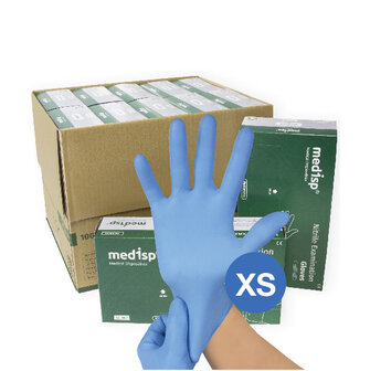 Medisp Soft nitriel handschoenen maat XS (blauw)